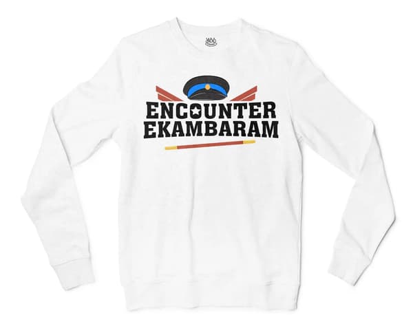 Encounter Ekambaram Men/Unisex Long Sleeve Sweatshirt in White Color