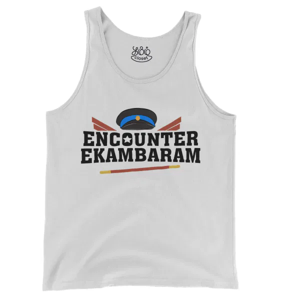 Encounter Ekambaram Men/Unisex Tank Top in White Color