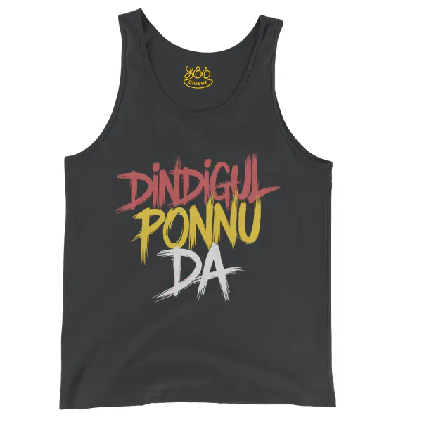 Dindigul Ponnu Da Men/Unisex Tank Top in Black Color
