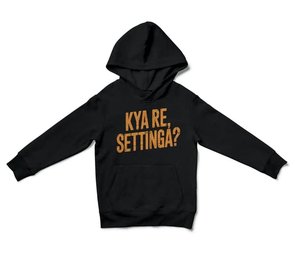 Kya Re, Settinga Unisex Youth Hoodie in Black Color