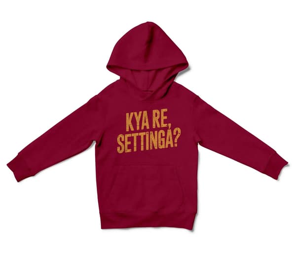 Kya Re, Settinga Unisex Youth Hoodie in Cardinal Red Color