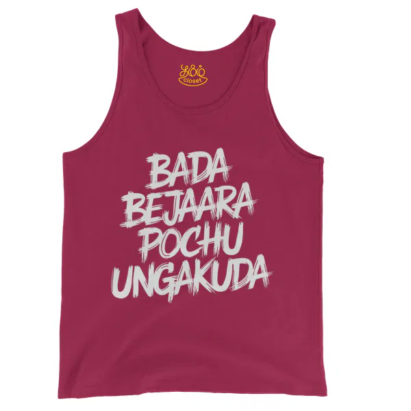 Bada Bejaara Pochu Ungakuda Men/Unisex Tank Top in Crimson Color