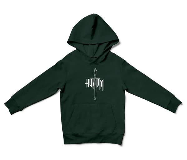 Hukum Unisex Youth Hoodie in Forest Green Color