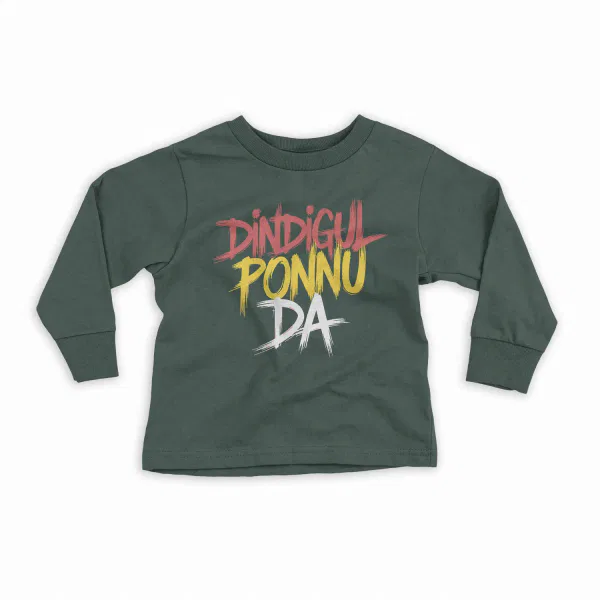 Dindigul Ponnu Da Youth Unisex Sweatshirt in Forest Green Color