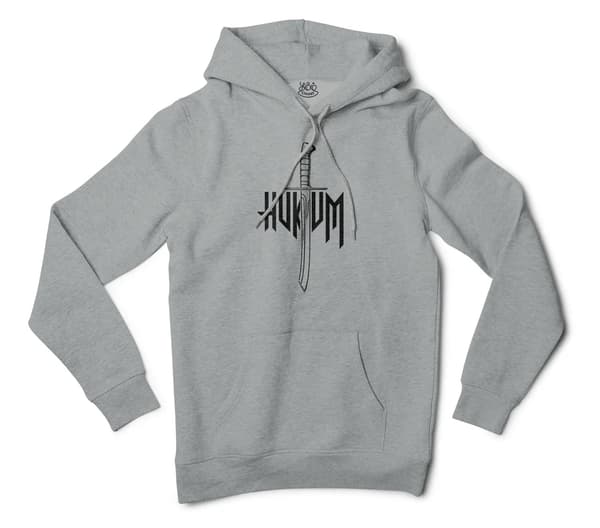 Hukum (Black) Men/Unisex Hoodie in Grey Heather Color