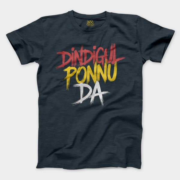 Dindigul Ponnu Da Men/Unisex T-Shirt in Heather Navy Color