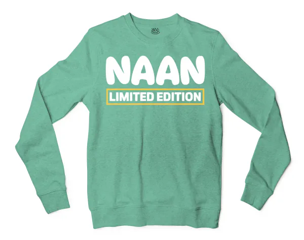 Naan Limited Edition Men/Unisex Long Sleeve Sweatshirt in Heather Sport Dark Green Color
