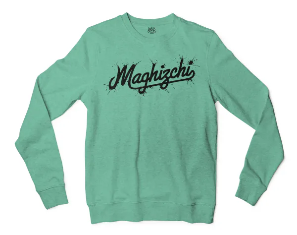 Maghizchi (Black) Men/Unisex Long Sleeve Sweatshirt in Heather Sport Dark Green Color