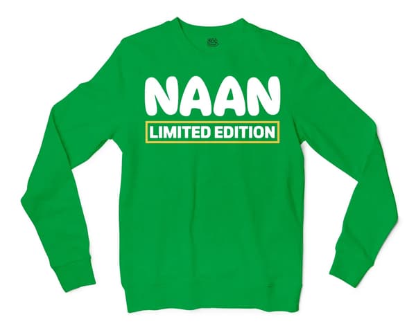 Naan Limited Edition Men/Unisex Long Sleeve Sweatshirt in Irish Green Color