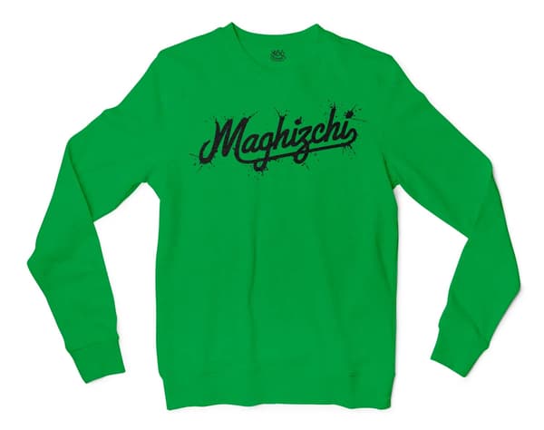 Maghizchi (Black) Men/Unisex Long Sleeve Sweatshirt in Irish Green Color