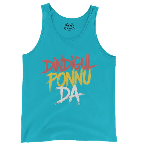 Dindigul Ponnu Da Men/Unisex Tank Top in Lagoon Color