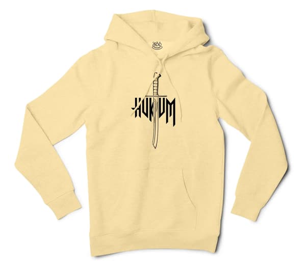 Hukum (Black) Men/Unisex Hoodie in Light Yellow Color