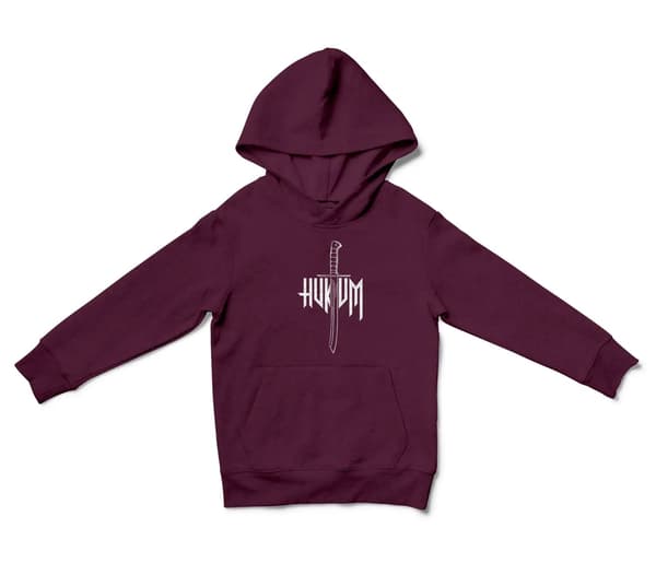 Hukum Unisex Youth Hoodie in Maroon Color