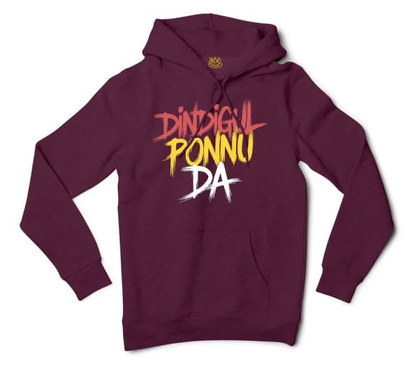 Dindigul Ponnu Da Men/Unisex Hoodie in Maroon Color