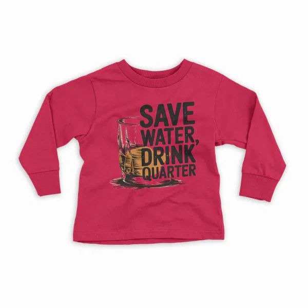 Save Water Drink Quarter Youth Unisex Sweatshirt in Red Color
