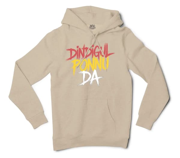 Dindigul Ponnu Da Men/Unisex Hoodie in Sandstone Color