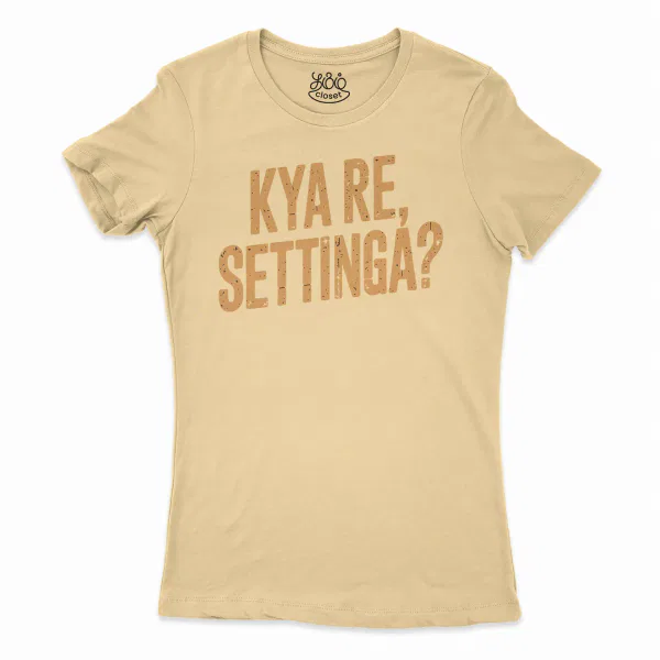 Kya Re, Settinga Women's T-Shirt in Solid Banana Cream Color