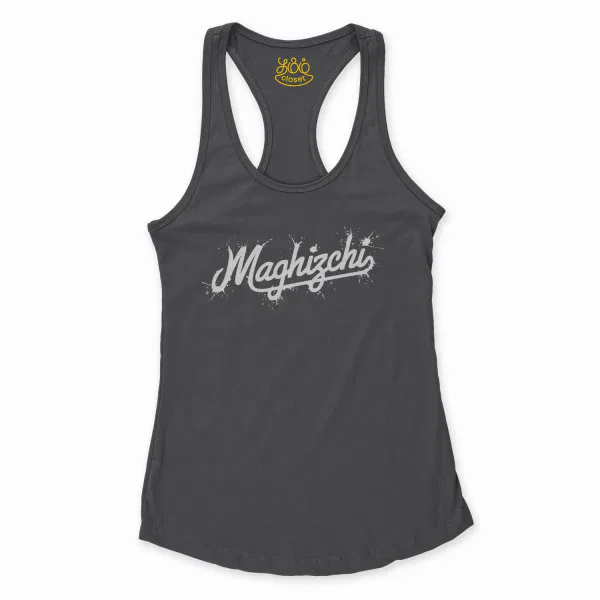 Maghizchi Women's Racerback Tank in Solid Black Color