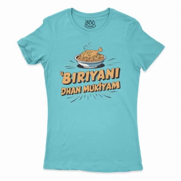 Biriyani Dhan Mukiyam Women's T-Shirt in Solid Cancun Color