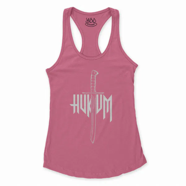 Hukum Women's Racerback Tank in Solid Hot Pink Color