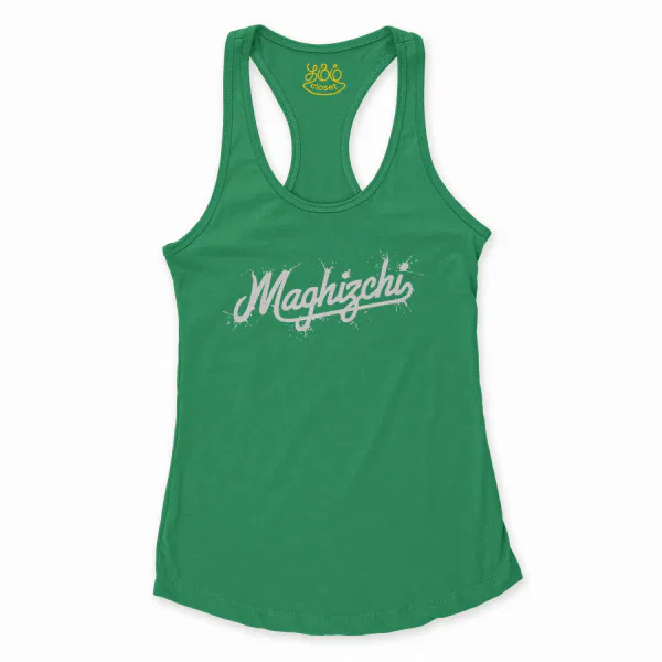 Maghizchi Women's Racerback Tank in Solid Kelly Green Color