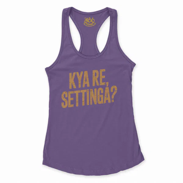 Kya Re, Settinga Women's Racerback Tank in Solid Purple Rush Color