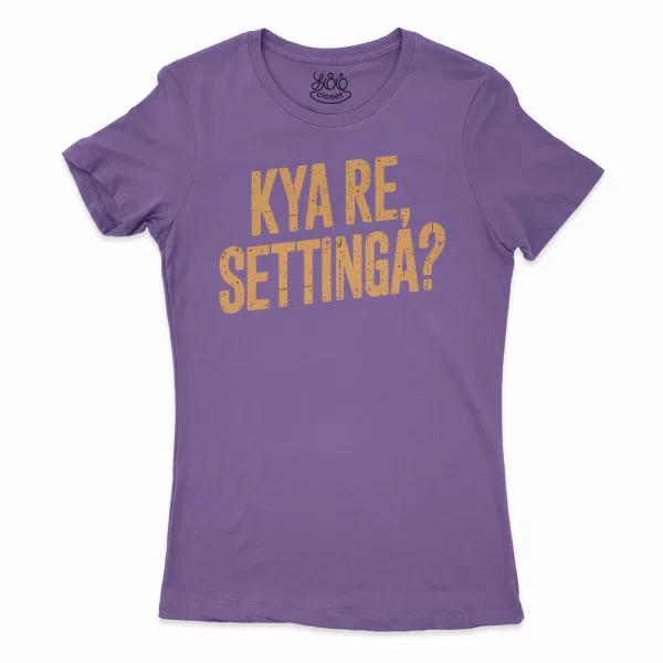 Kya Re, Settinga Women's T-Shirt in Solid Purple Rush Color