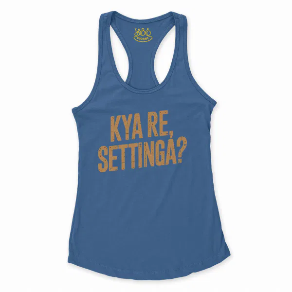 Kya Re, Settinga Women's Racerback Tank in Solid Royal Color