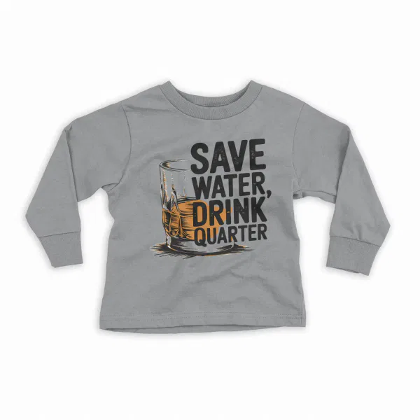 Save Water Drink Quarter Youth Unisex Sweatshirt in Sport Grey Color