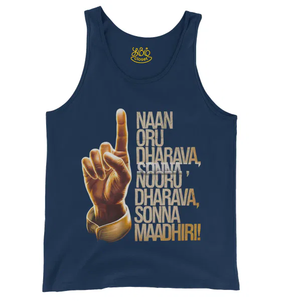 Naan Oru Dharava Sonna, Nooru Dharava Sonna Maadhiri Men/Unisex Tank Top in True Navy Color