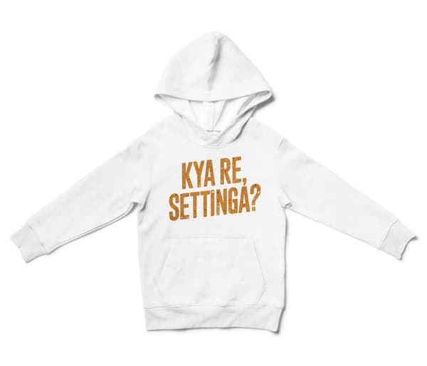 Kya Re, Settinga Unisex Youth Hoodie in White Color
