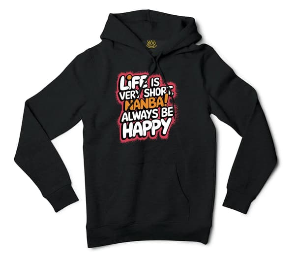 Life Is Very Short Nanba Men/Unisex Hoodie in Black Color