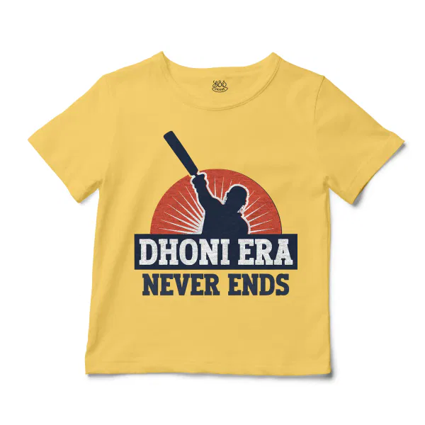 Dhoni Era Never Ends Unisex Toddler T-Shirt in Butter Color