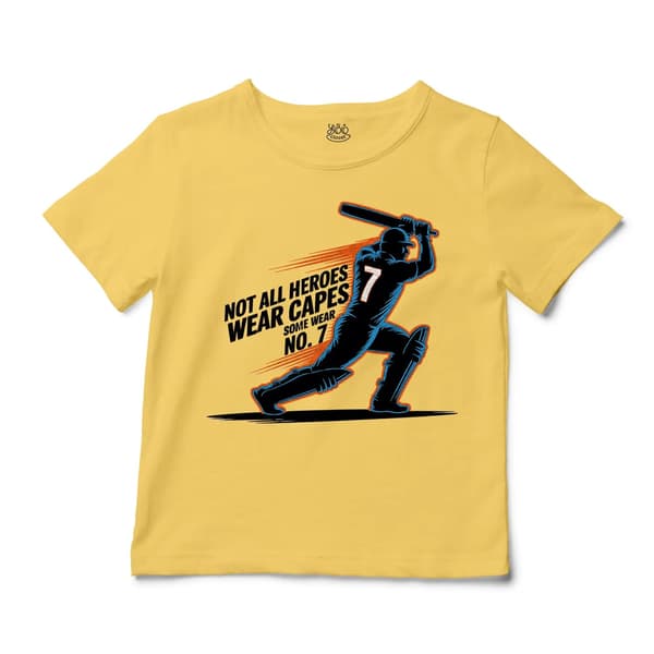 Not All Heroes Wear Capes, Some Wear No. 7 Unisex Toddler T-Shirt in Butter Color