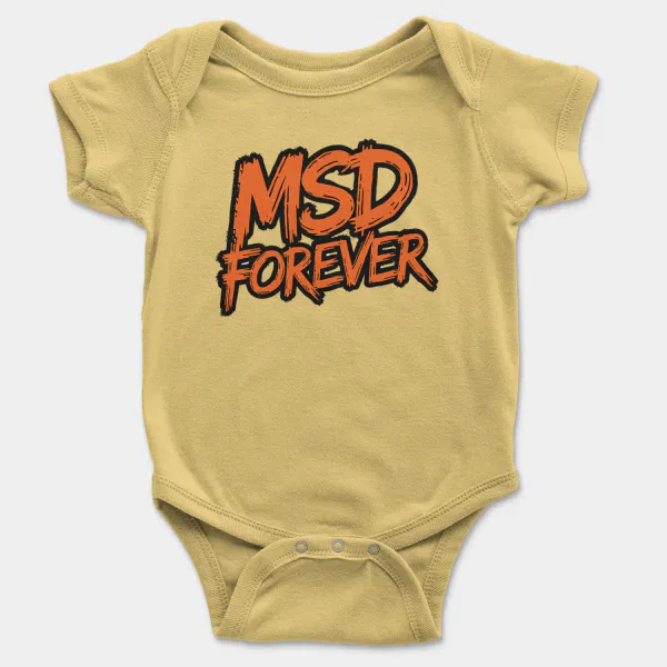 Msd Forever Short Sleeve Baby Onesie in Butter Color