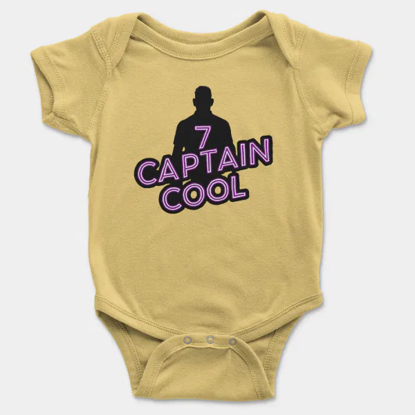 Captain Cool Short Sleeve Baby Onesie in Butter Color