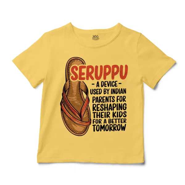Seruppu - A Device Used By Indian Parents Unisex Toddler T-Shirt in Butter Color