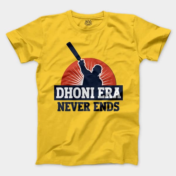 Dhoni Era Never Ends Men/Unisex T-Shirt in Daisy Color