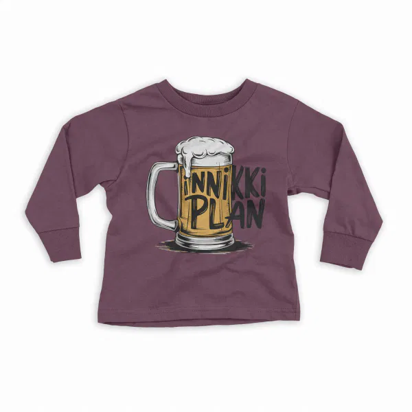 Inniki Plan - Beer Youth Unisex Sweatshirt in Maroon Color