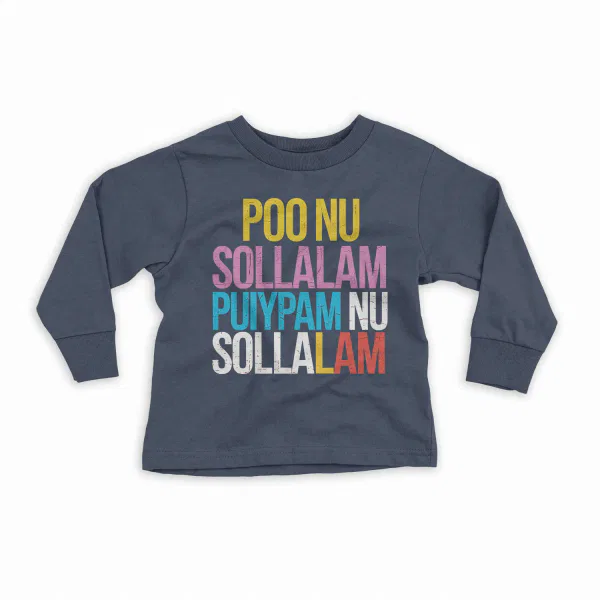 Poo Nu Sollalam Youth Unisex Sweatshirt in Navy Color