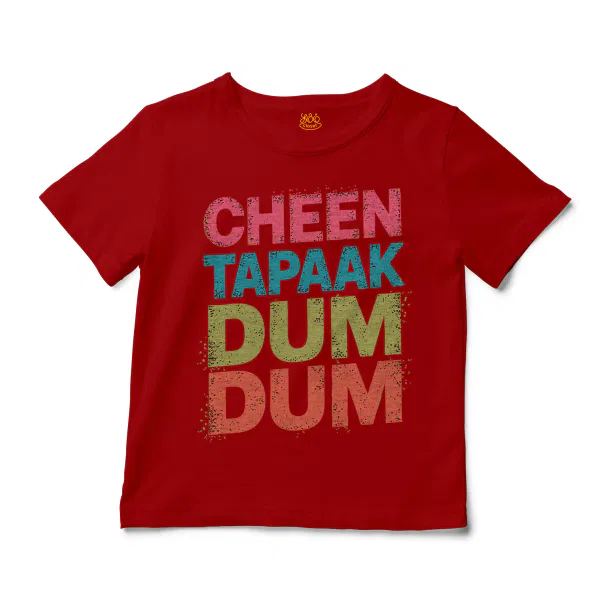 Cheen Tapaak Dum Dum Unisex Toddler T-Shirt in Red Color