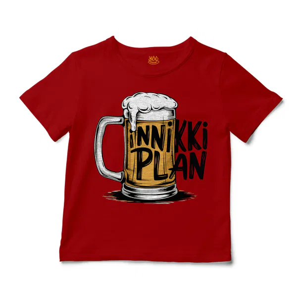 Inniki Plan - Beer Unisex Toddler T-Shirt in Red Color