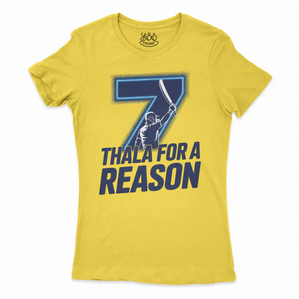 Thala For A Reason Women's T-Shirt in Solid Vibrant Yellow Color