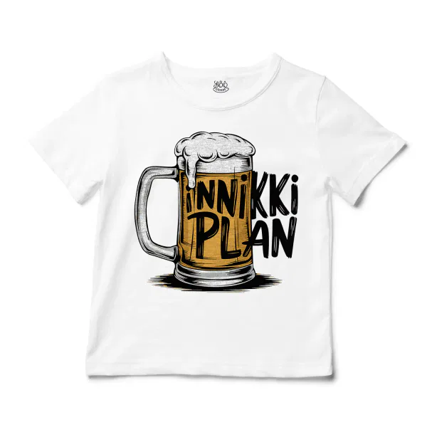 Inniki Plan - Beer Unisex Toddler T-Shirt in White Color