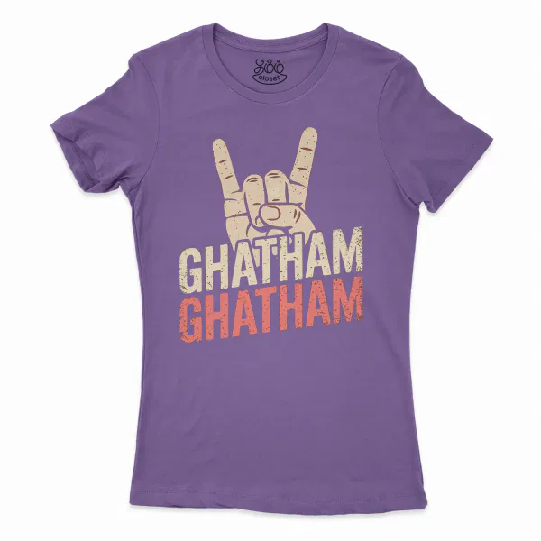 Ghatham Ghatham Women's T-Shirt in Solid Purple Rush Color