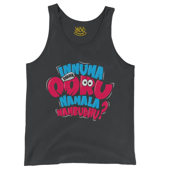 Innuma Indha Ooru Namala Nambudhu Men/Unisex Tank Top in Black Color