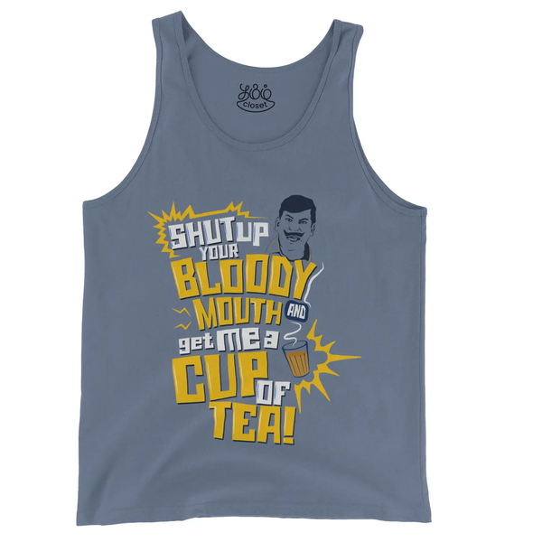Shut Up Your Bloody Mouth Men/Unisex Tank Top in Blue Jean Color