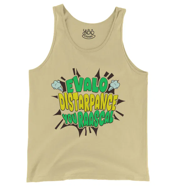 Evalo Distarpance You Raascal Men/Unisex Tank Top in Butter Color