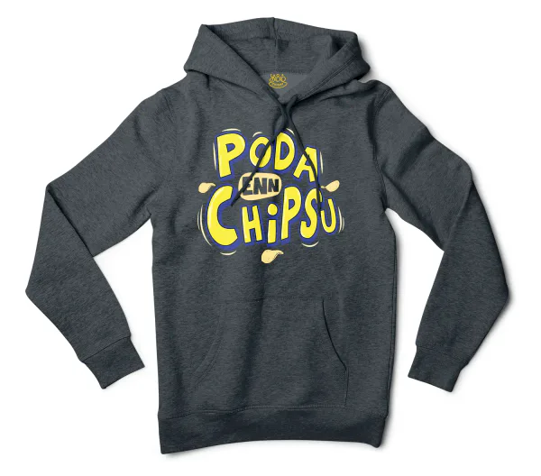 Poda En Chipsu Men/Unisex Hoodie in Charcoal Heather Color