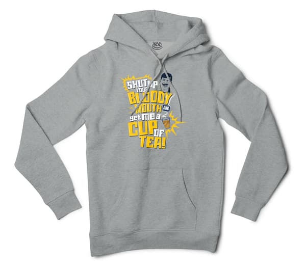 Shut Up Your Bloody Mouth Men/Unisex Hoodie in Grey Heather Color